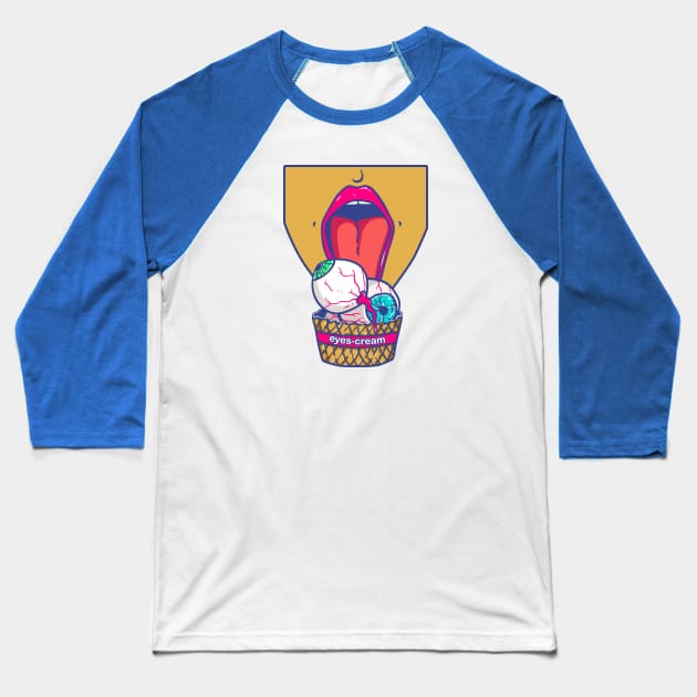 Eyes cream Licking ice cream Baseball T-Shirt by CuteInna